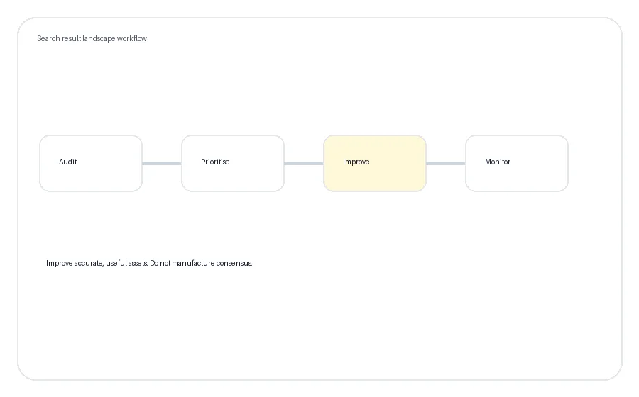 Search result suppression workflow from audit through monitoring